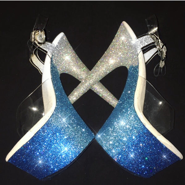 7" Royal-Blue Hawaii-Silver Ombre