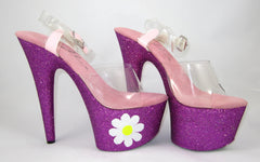 7" White Daisy Fuchsia