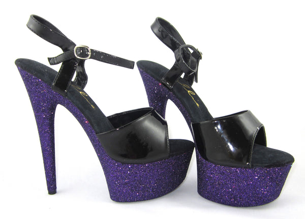 6" Purple Shadow with Black Straps