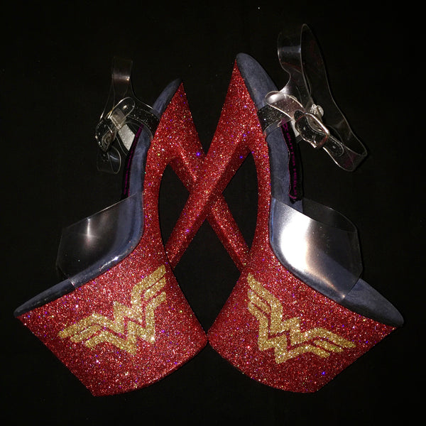 8" Wonder Woman Glitter Heels
