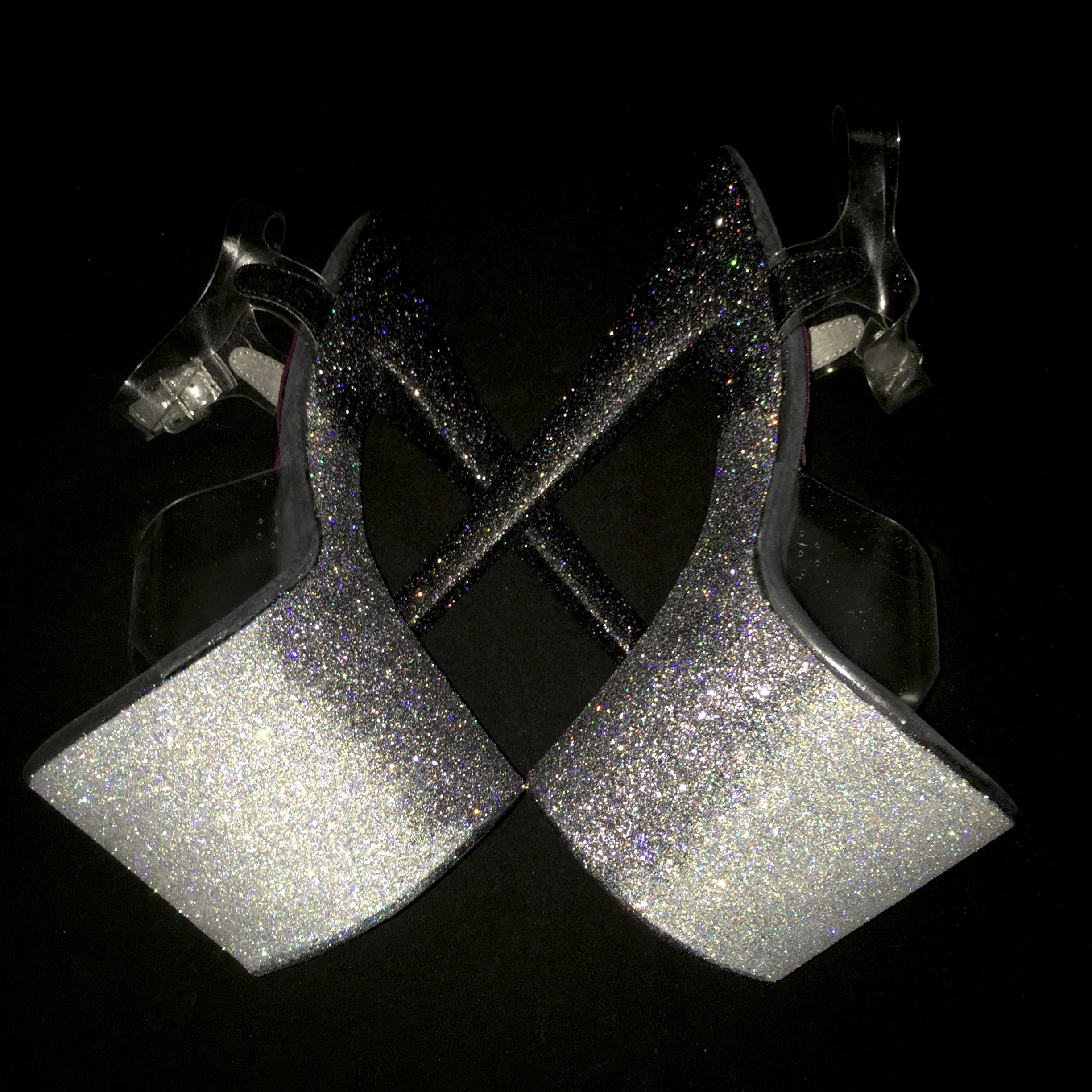 8" Silver-Gunmetal-Black Ombre