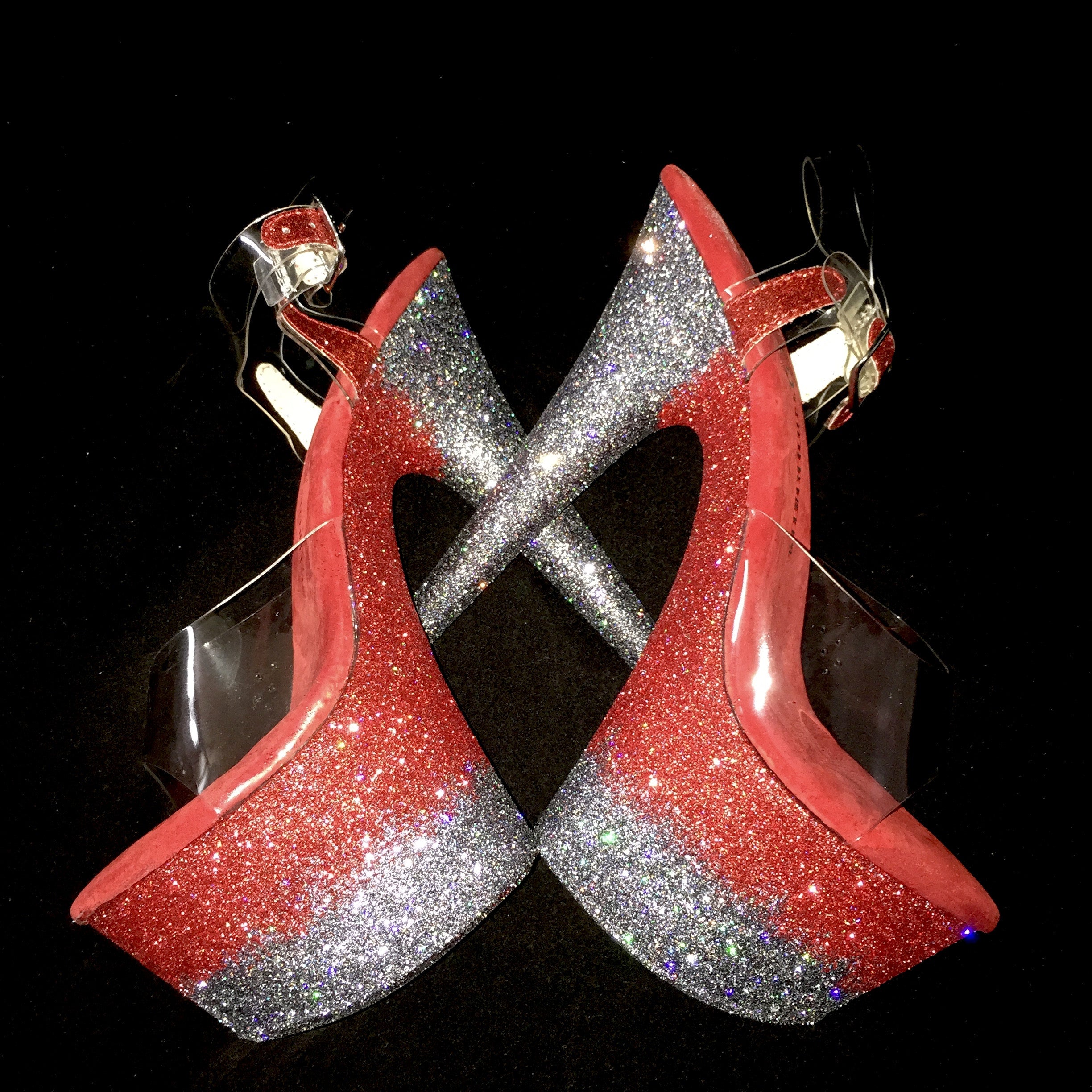 7" Peaky Blinders Red Right Hand VEGAN Glitter Heels