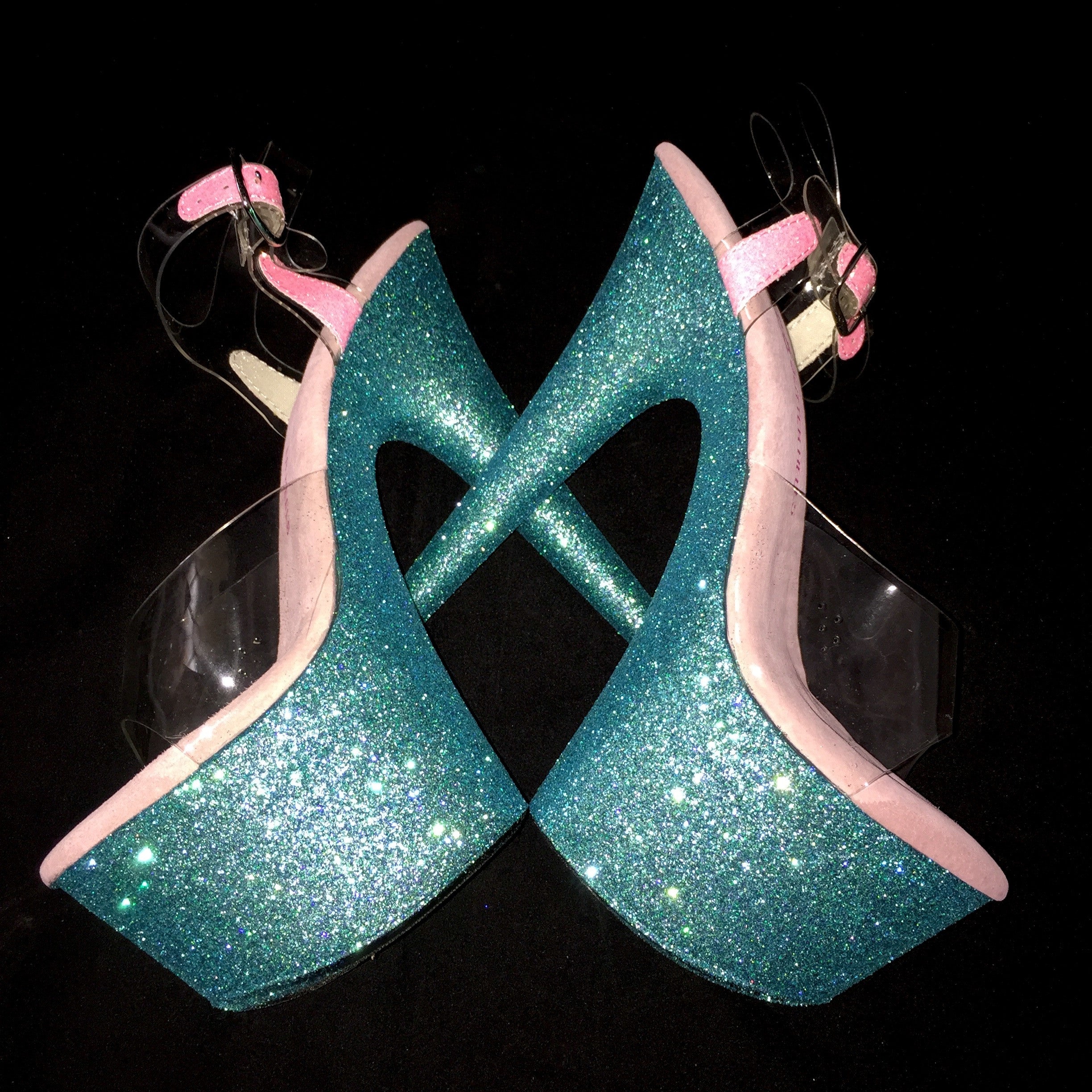 7" Turquoise with Baby Pink