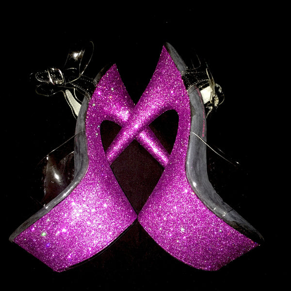 7" Fuchsia on Black Footbed