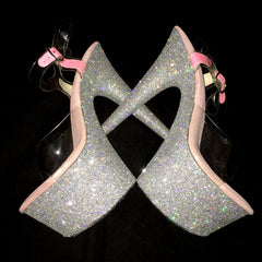 7" Silver with Baby Pink Footbed