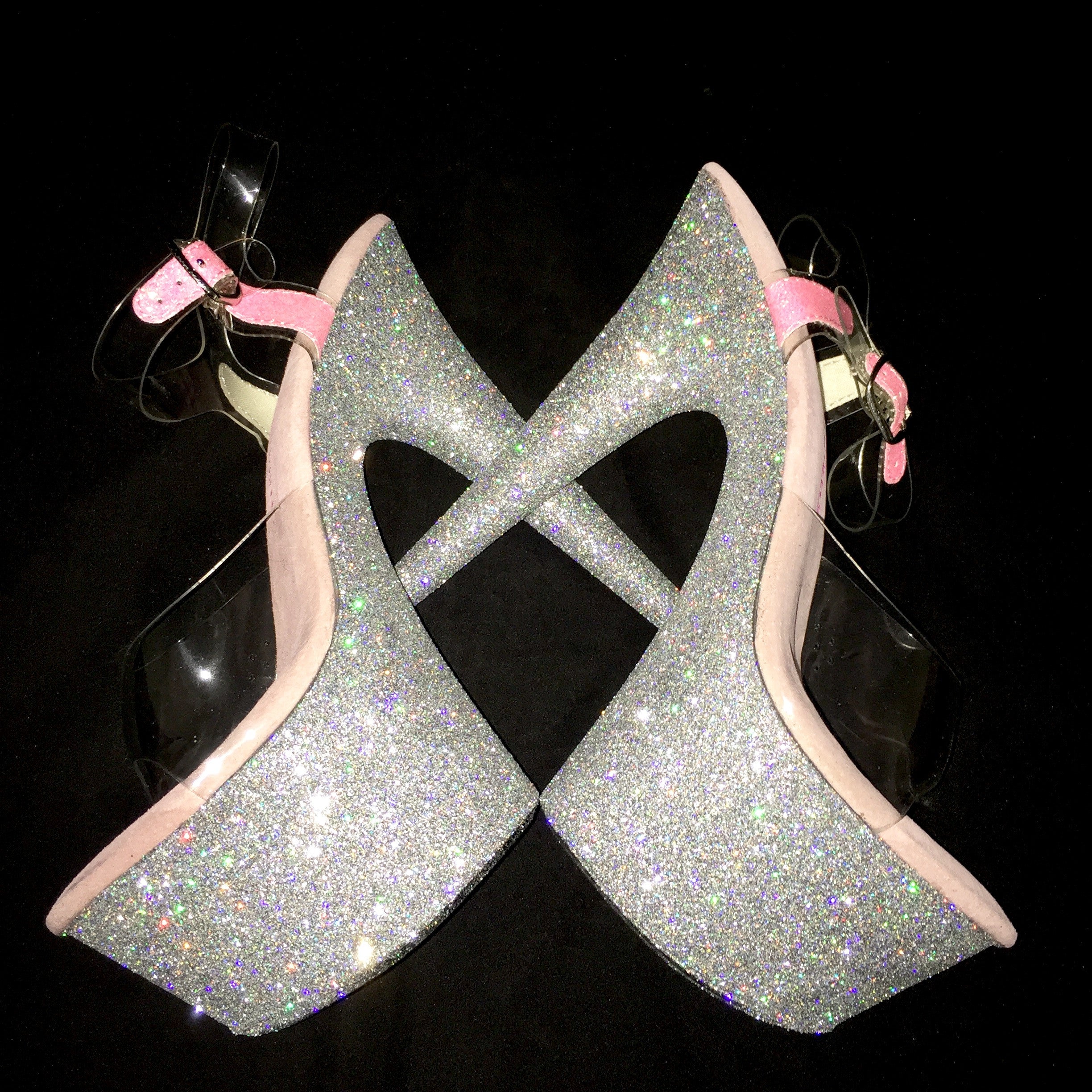 7" Silver with Baby Pink Footbed