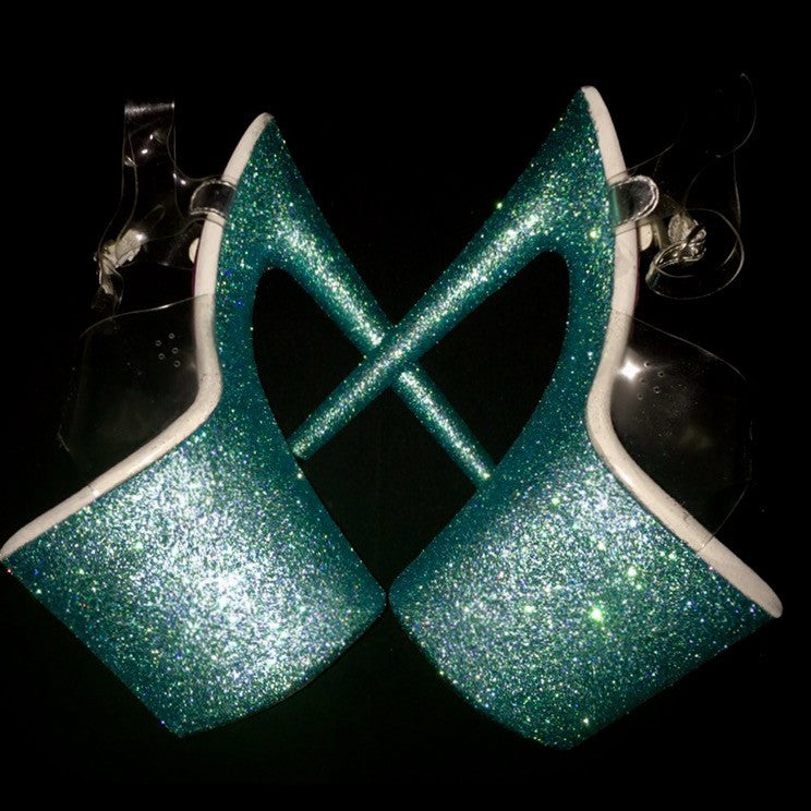 8" Tiffany Blue on White Footbed