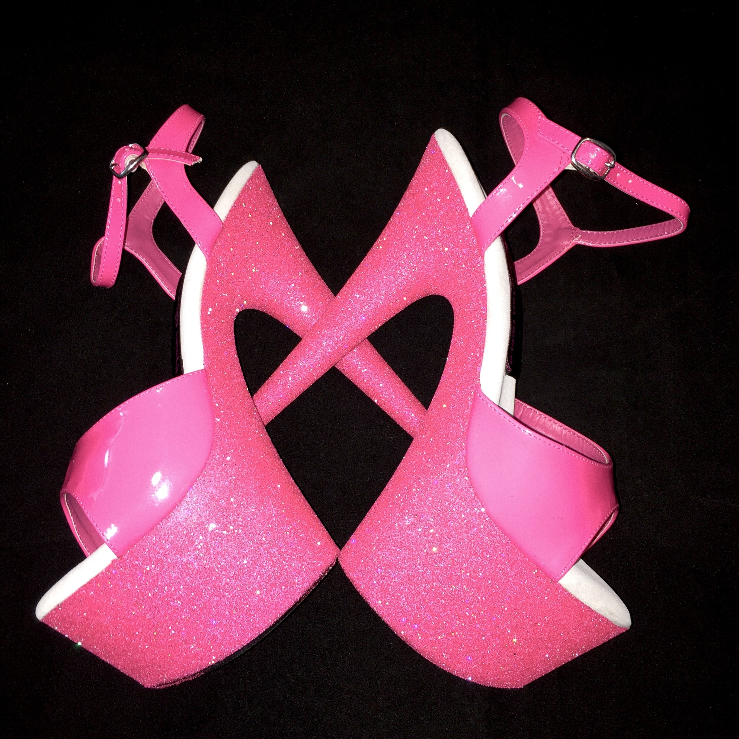 7" Shocking Pink with Pink Straps