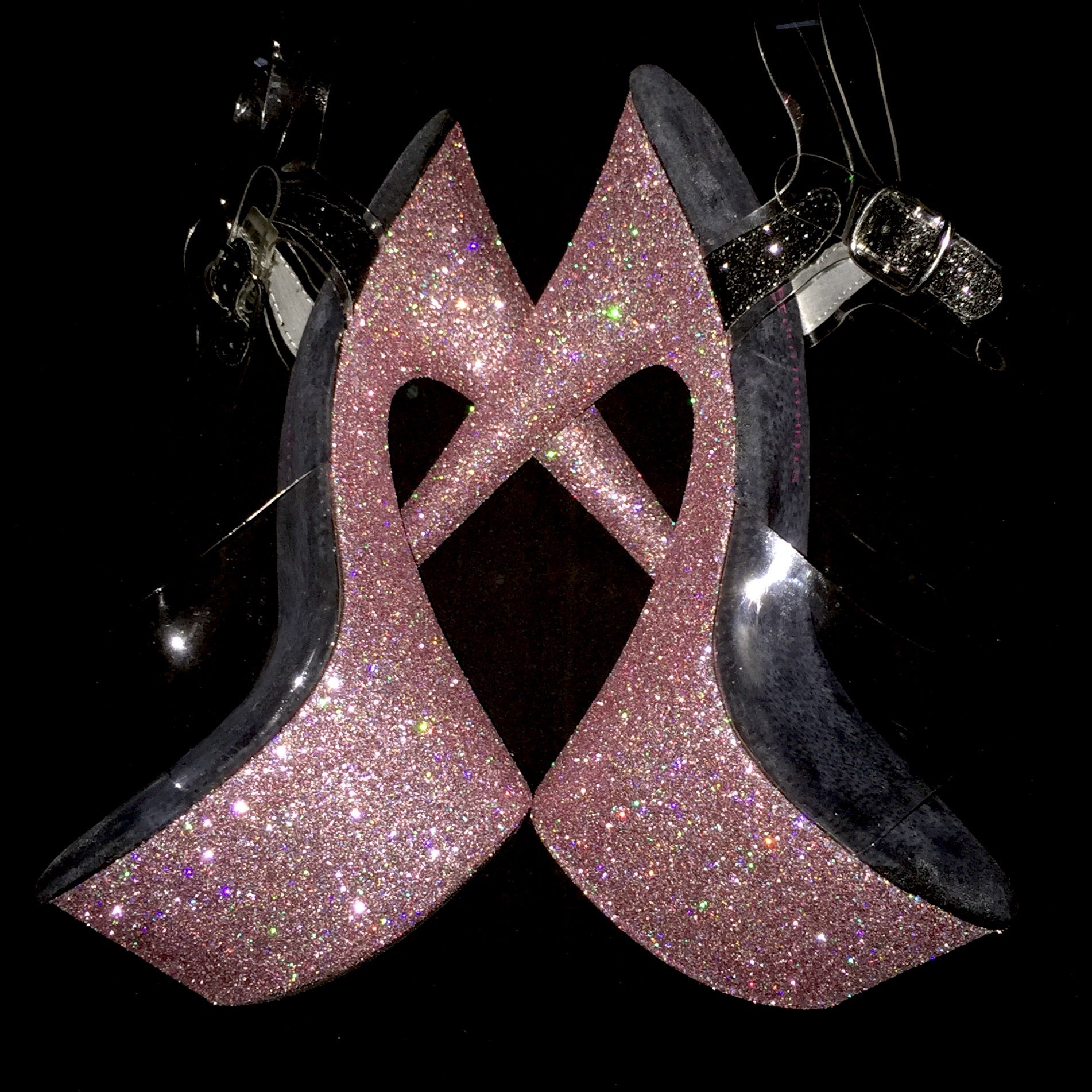 7" Pink Ice with Black Footbed
