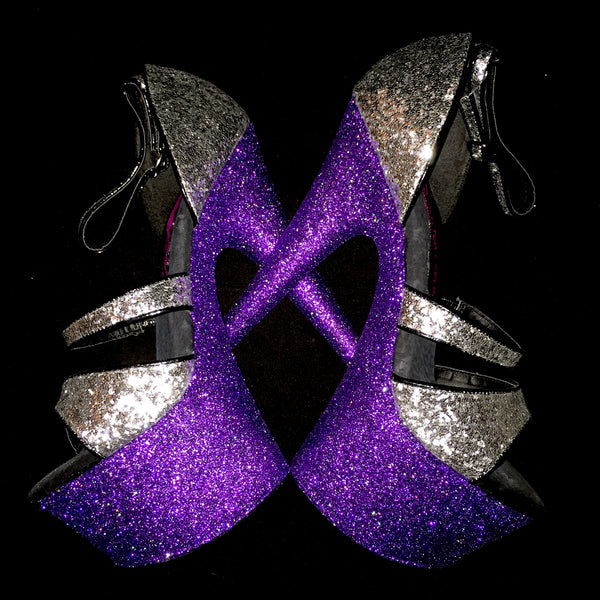 7" Purple with Silver Sequin Straps