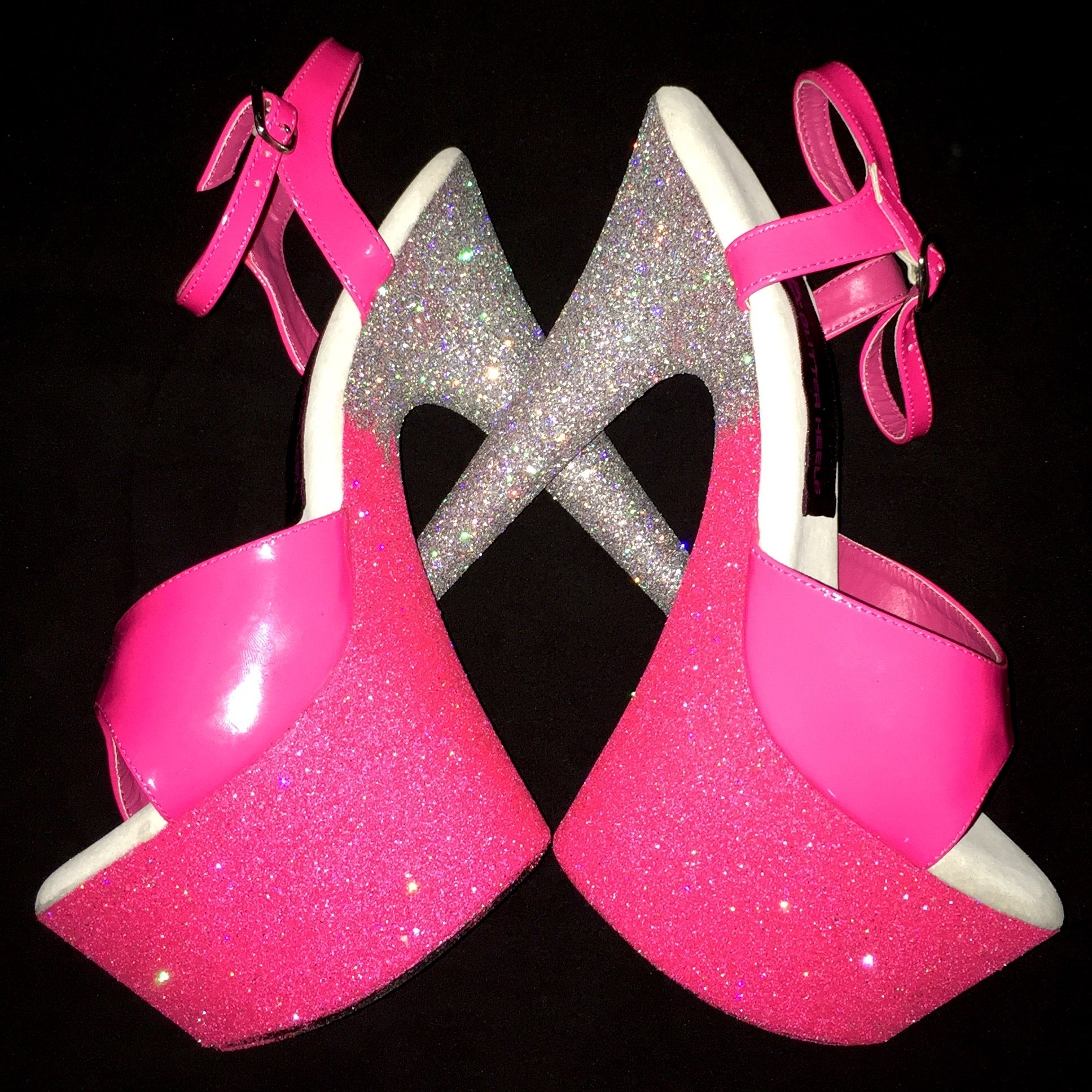 7" Punk Pink/Silver Ombre with Pink Straps