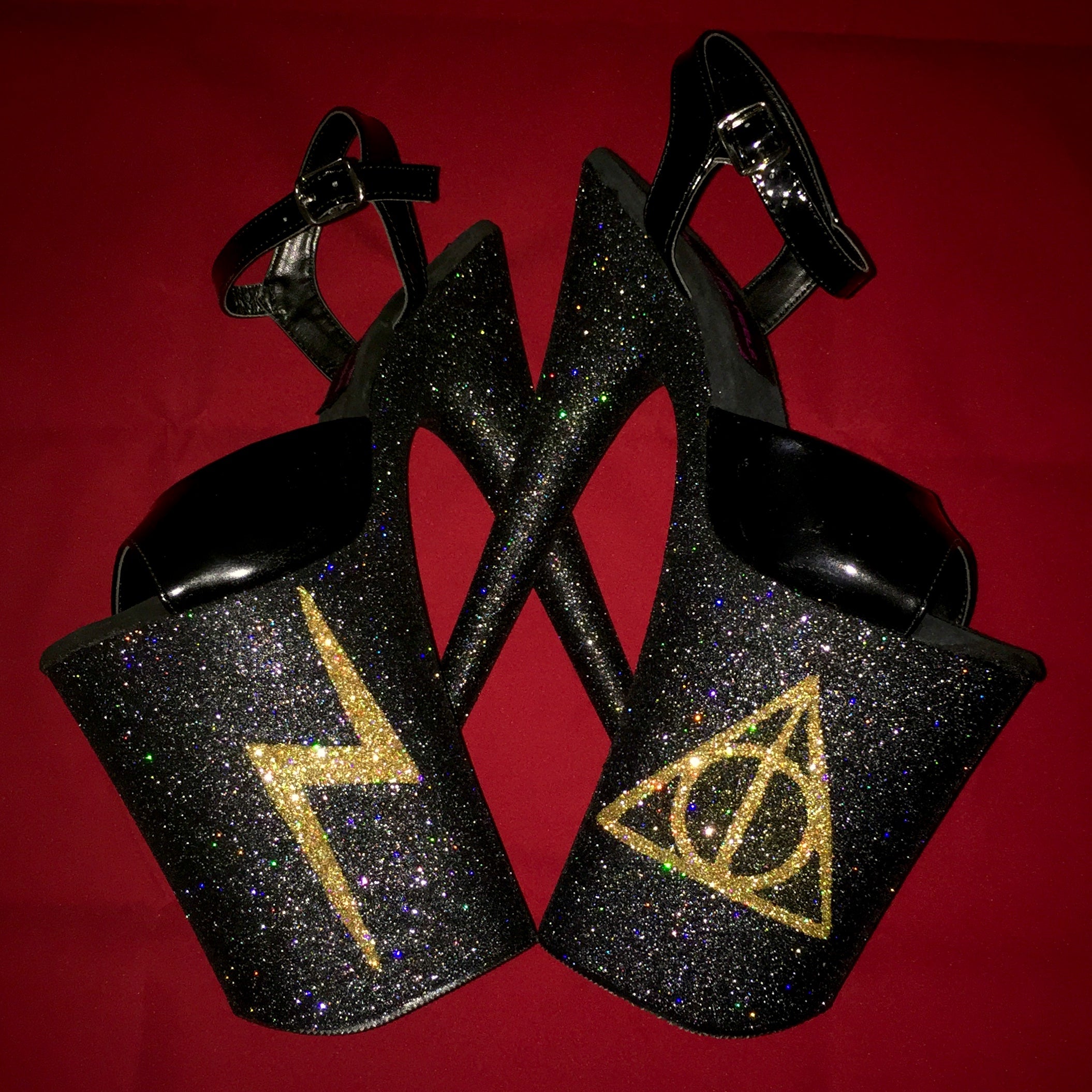 9" Harry Potter Gold VEGAN Glitter Heels